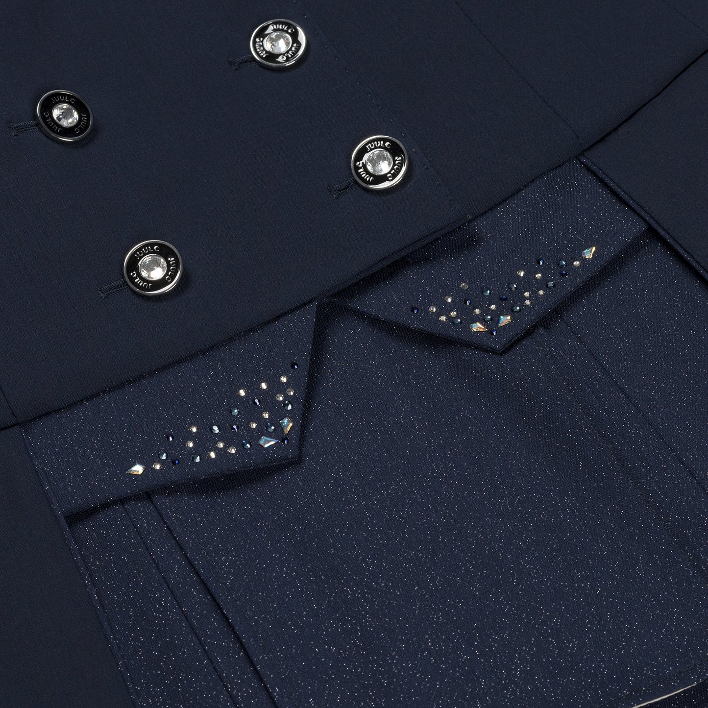 Lyxig Marinblå Damfrack med Navy Glitter & Swarovski Detaljer