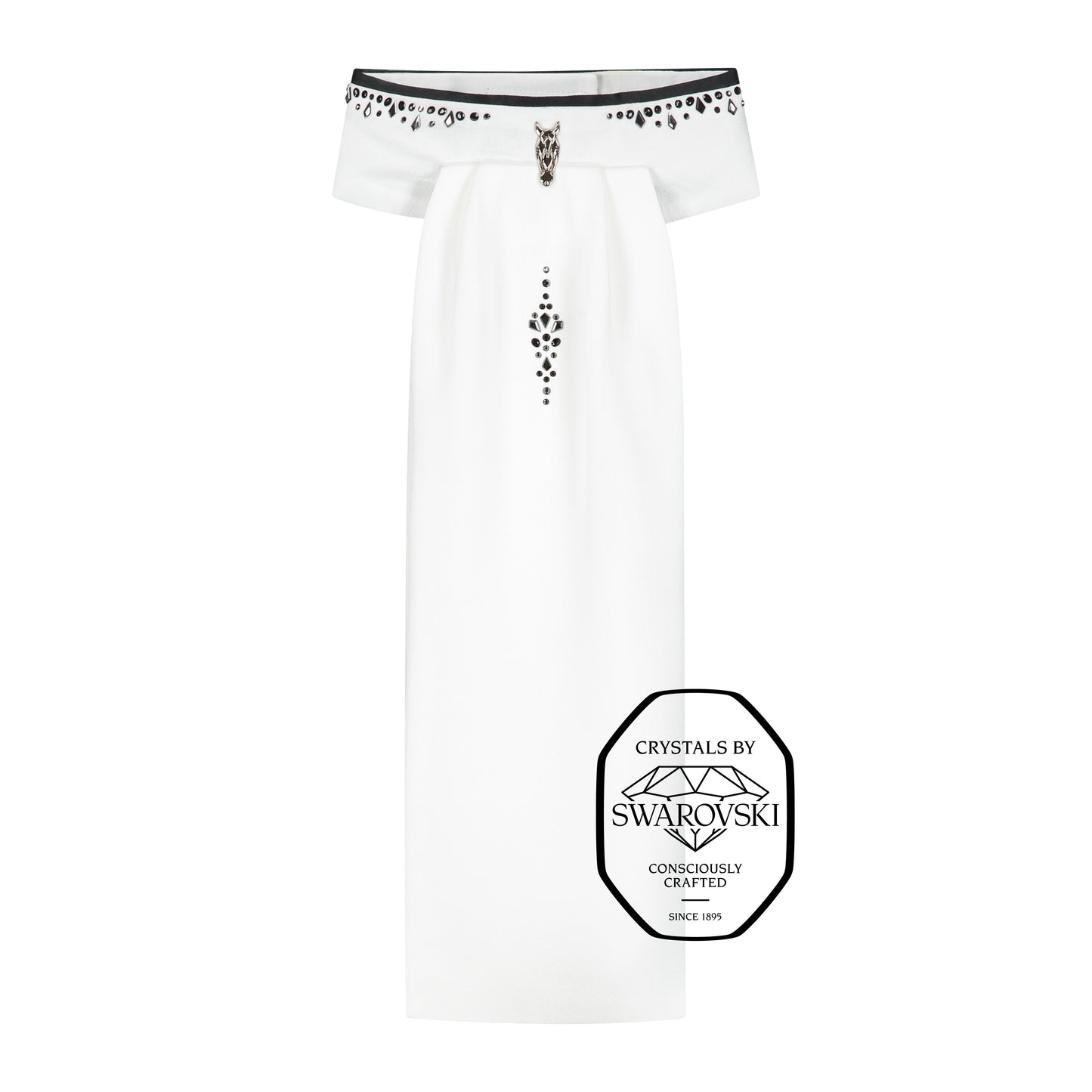 Stock slips - Marinblå trim, mandel