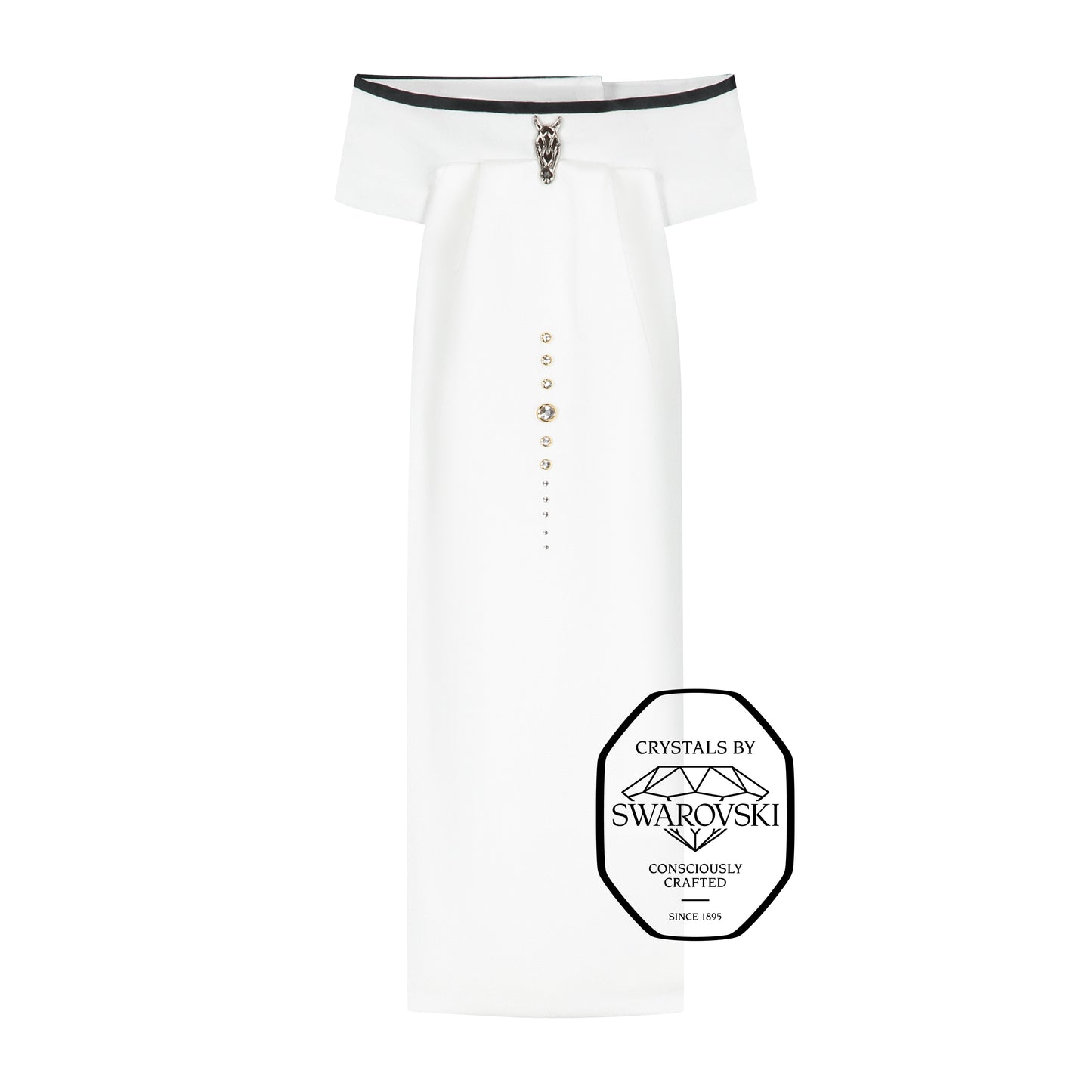 Stock slips - Marinblå trim, mandel