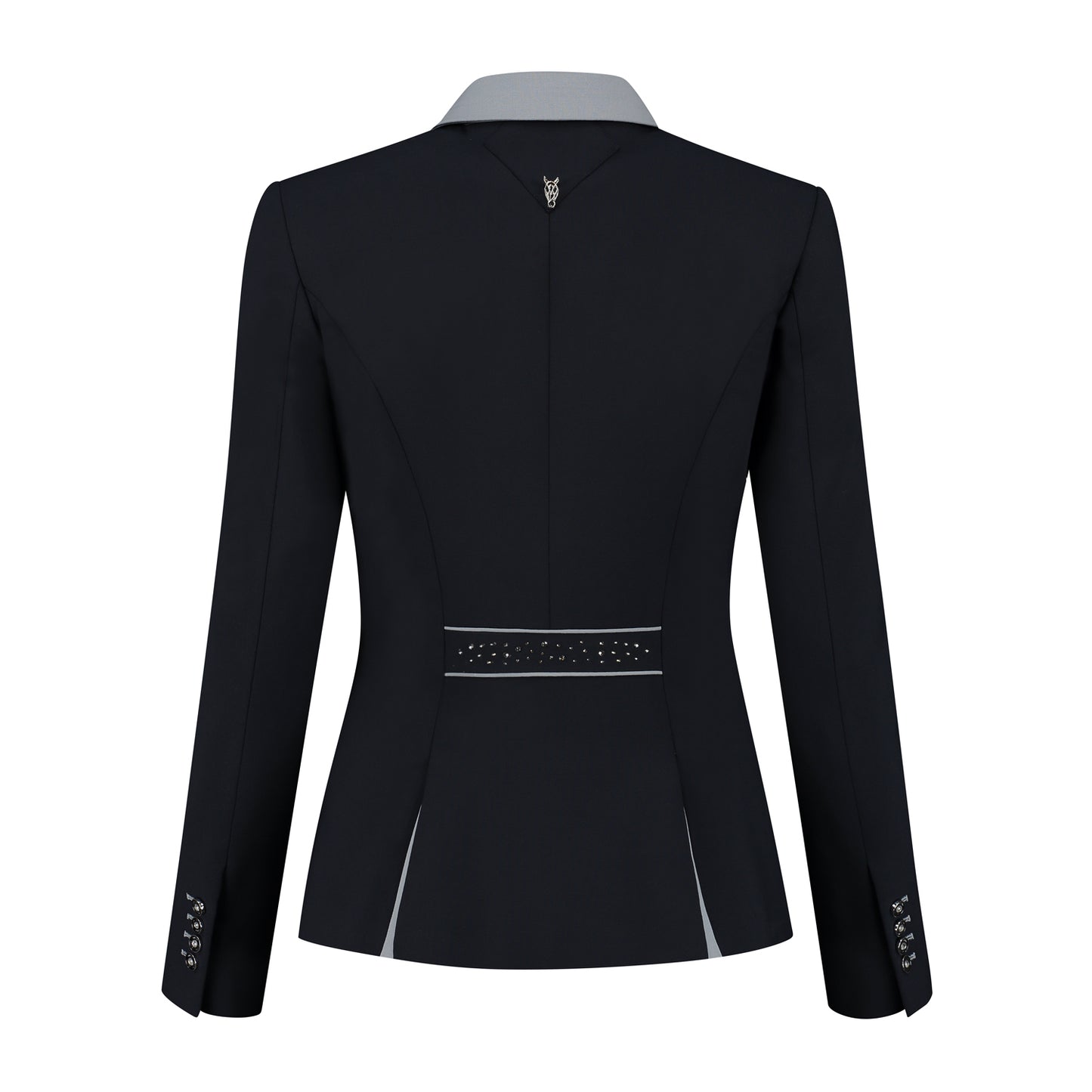 Dressuur korte slipjas - marinblå, grijs & Swarovski