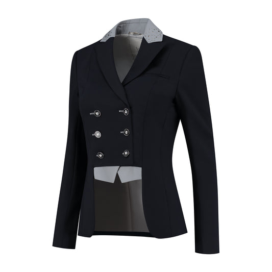 Dressuur korte slipjas - marinblå, grijs & Swarovski