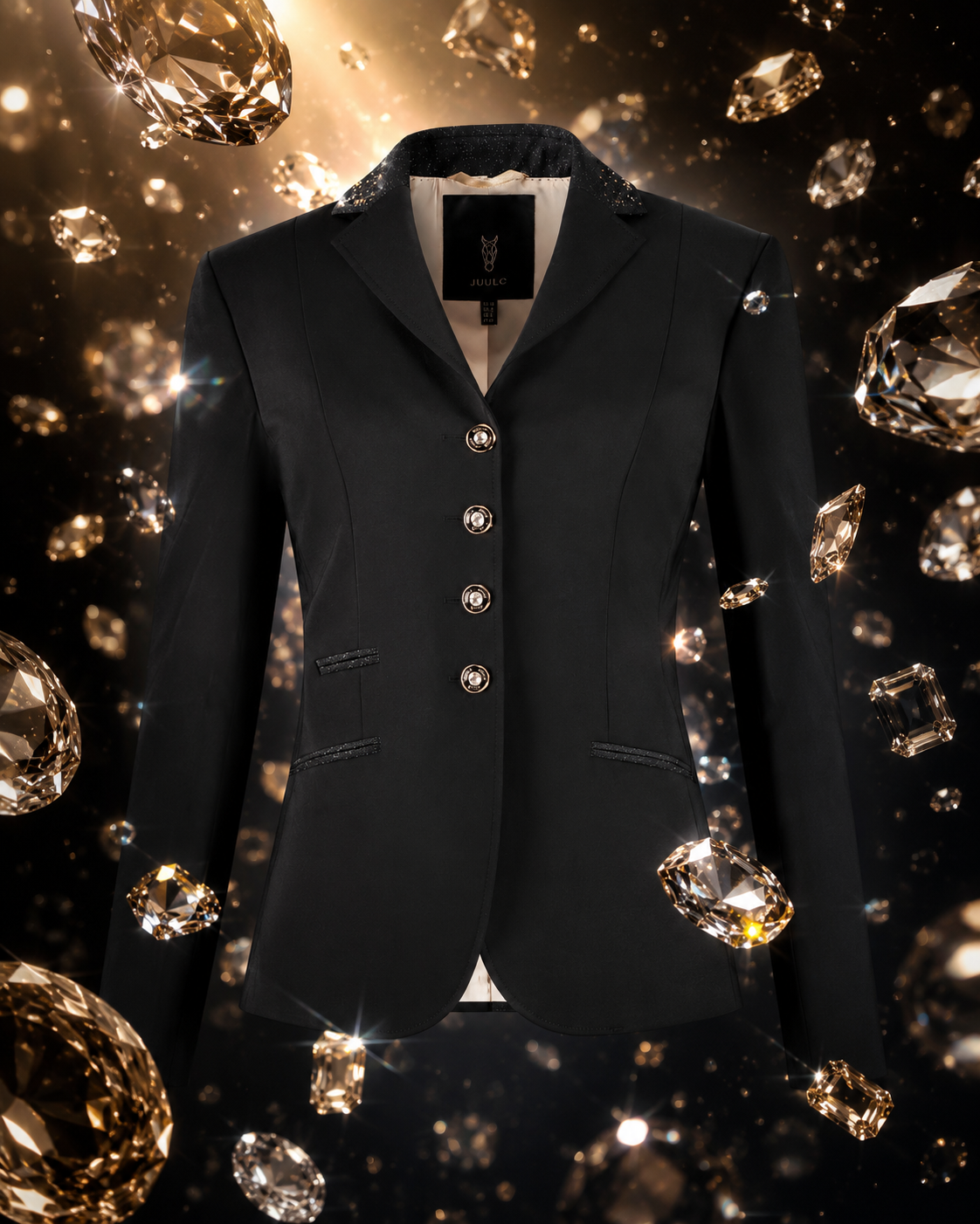 Black Stardust Dressyrkavaj med Swarovski Kristaller